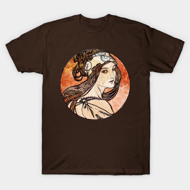 Pretty Art Nouveau Girl T-Shirt by Heartsake